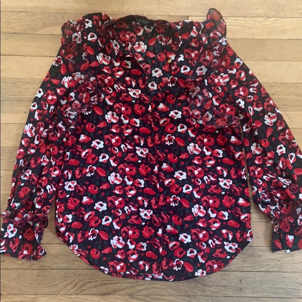 Ralph Lauren ruffle blouse - sz S petite